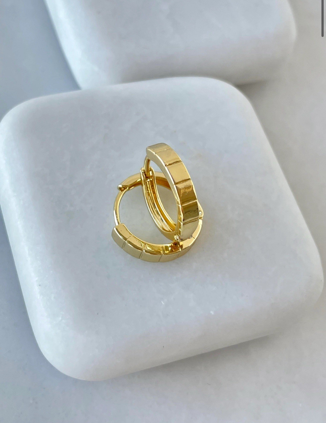 Waterproof 14K Gold Plated Rhodium Small Huggie Hoop Earrings Nickel-Free