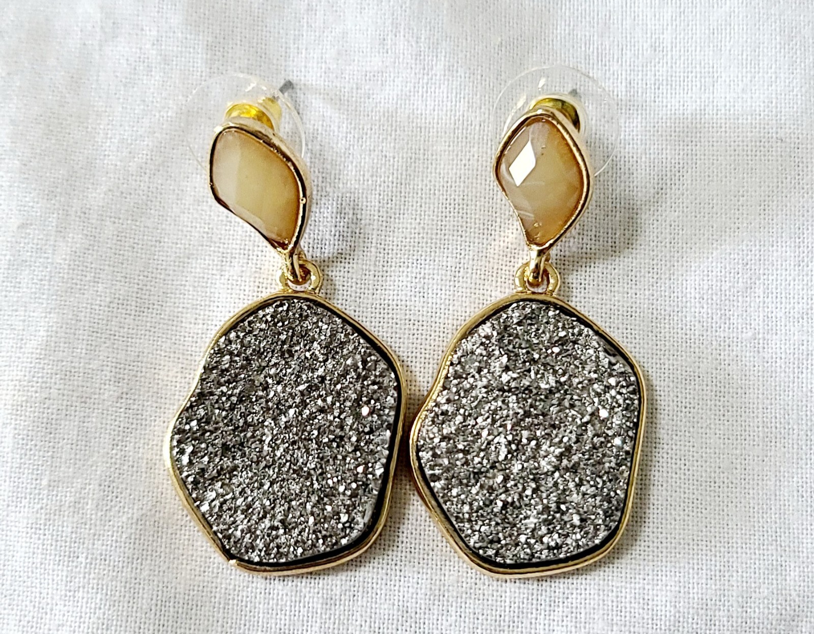 Apt 9 Gold Tone Silver Tone Geometric Dangle Statement Earrings J12-1253