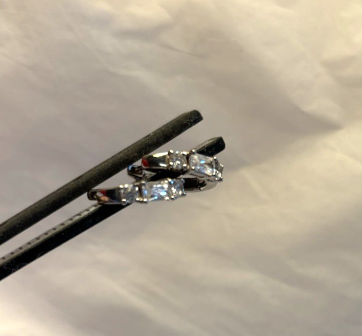 Sterling Silver And Cubic Zirconia Huggie Earrings 3 Grams