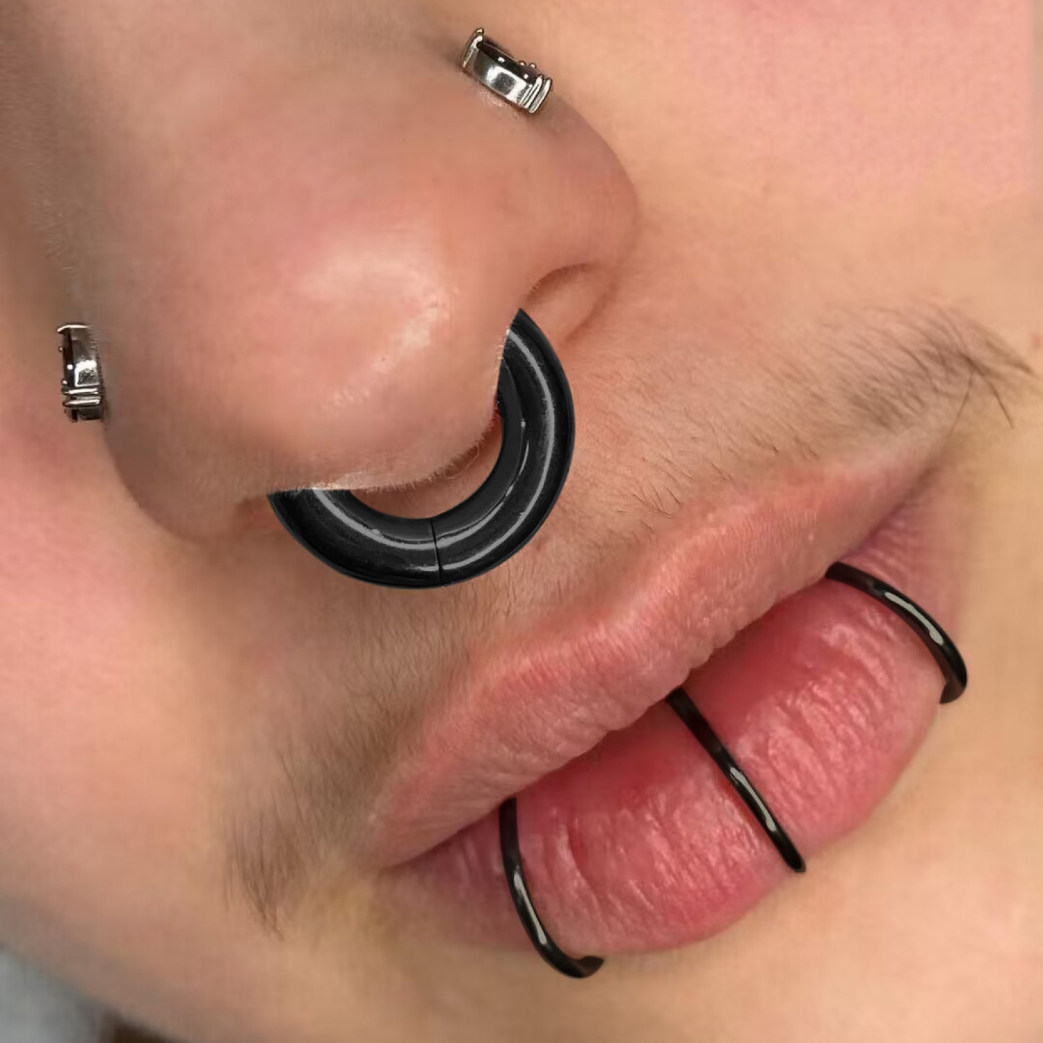 1 Pc Surgical Steel Punk Large Gauge Earrings Nose Septum Ring Piercing Jewelry