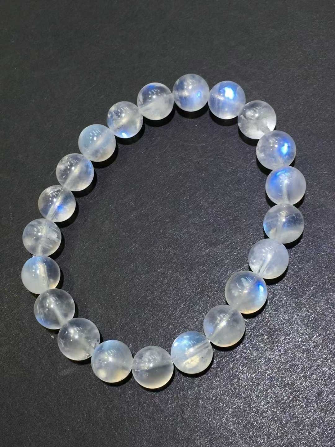 Natural moonstone Quartz Crystal Round Beads bracelet AAAAA