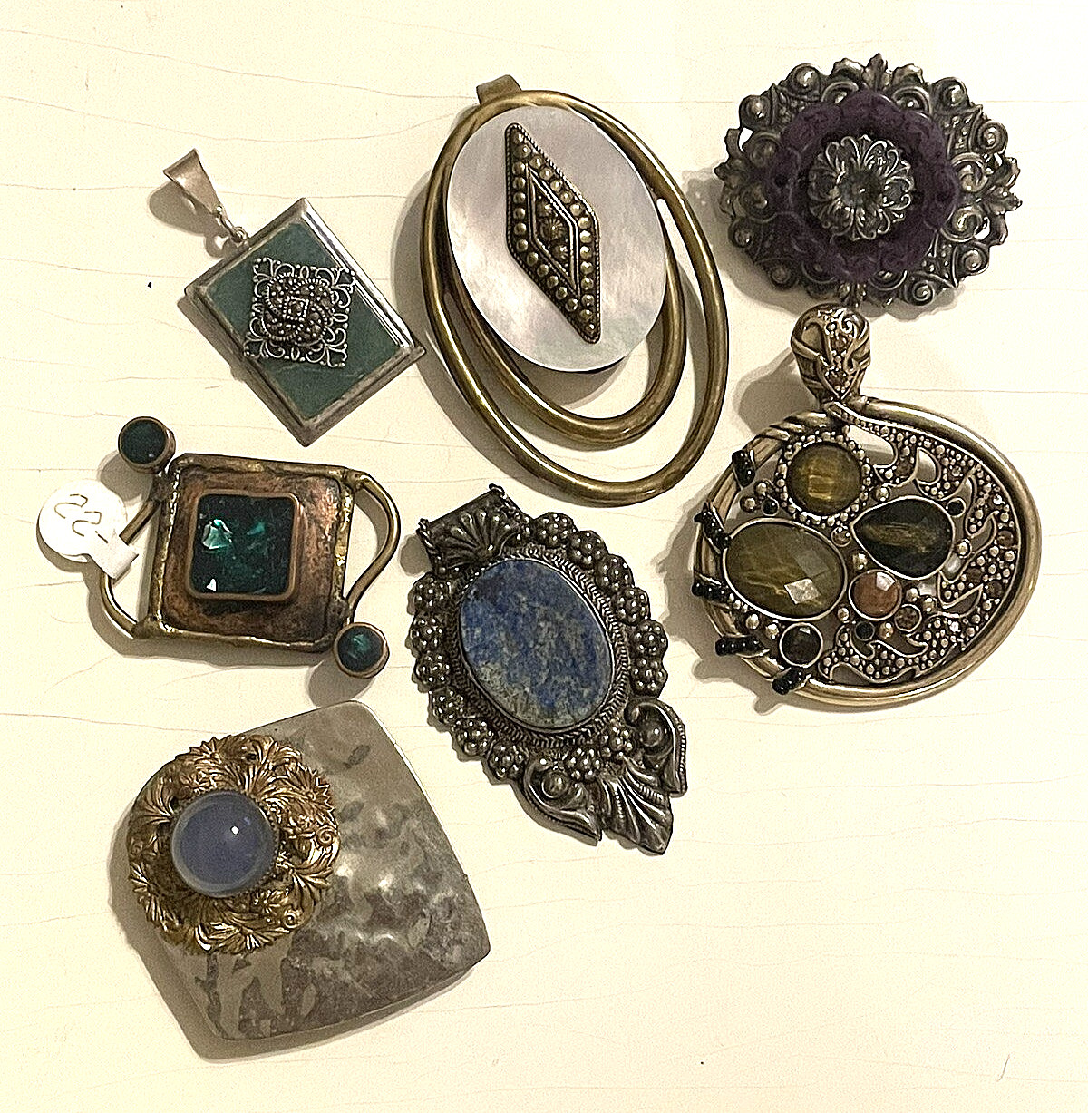 7 Pc Boutique Chic Artsy Pendant Jewelry Lot Wear Resale