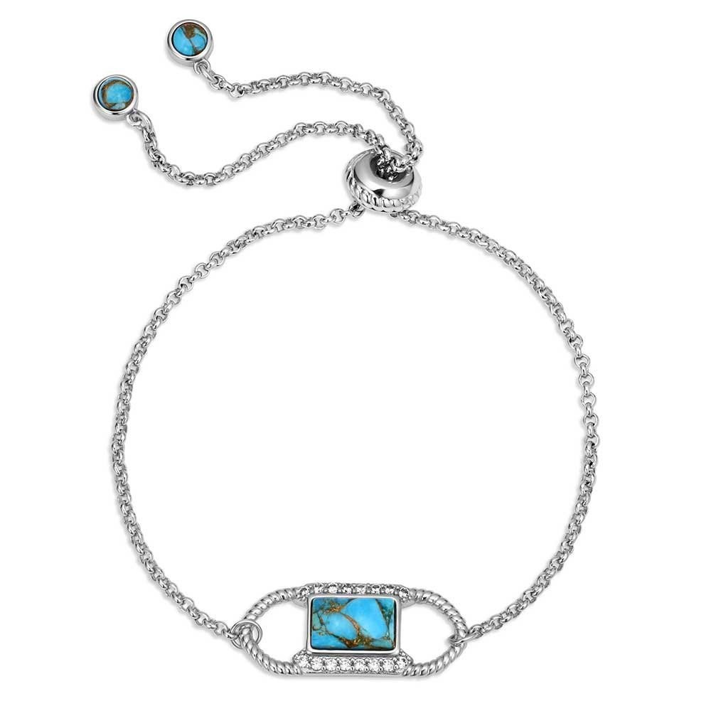 Montana Silversmiths Turquoise Glam Adjustable Bracelet Crystal Western BC6372
