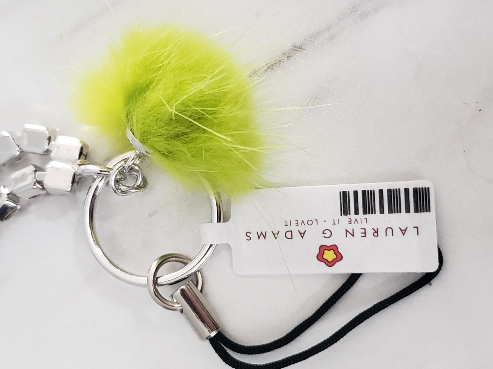 NEW $75 lauren g adams phone wrist strap charm glam teen gift cubic zirconia