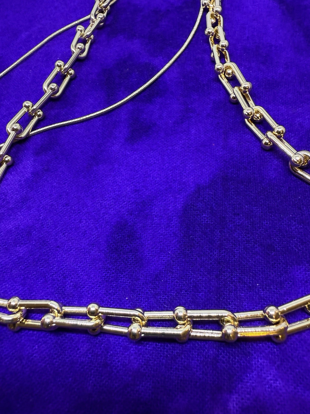 Geometric Link Chain Necklace, Alloy, Goldtone, 20 In.