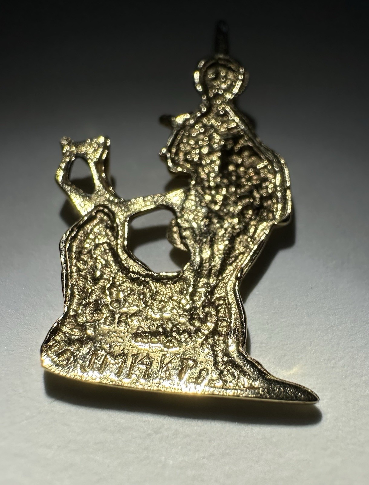 14k Gold Egyptian Woman Charm Pendant 40s 50s Era
