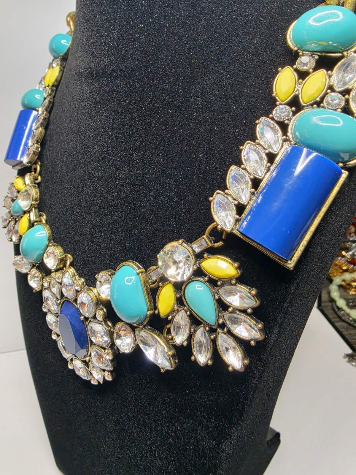 MARK Chunky Faceted Blues Statement Choker Necklace