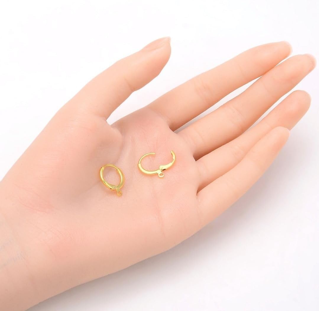 100pcs Yellow Gold Plated Earring Findings