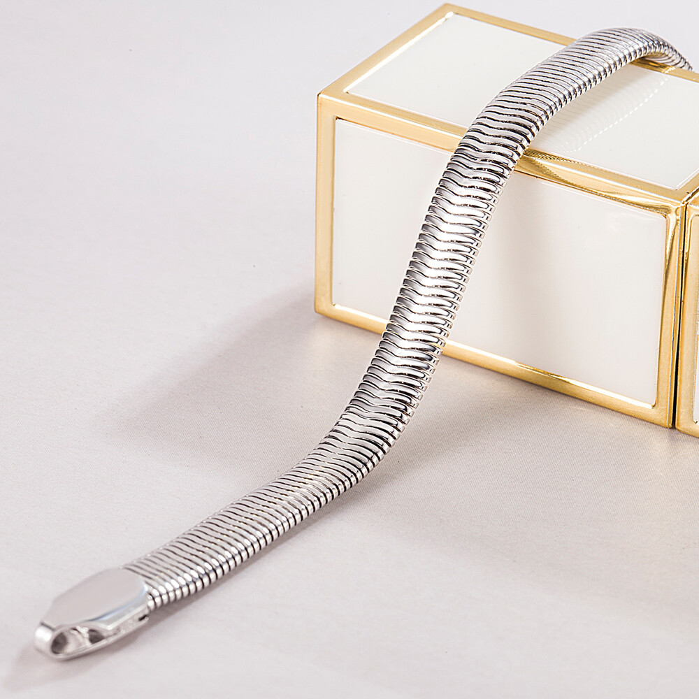 925 Sterling Silver 6mm Soft Snake Chain Flat Snake Curb Chain Bracelet Women’s