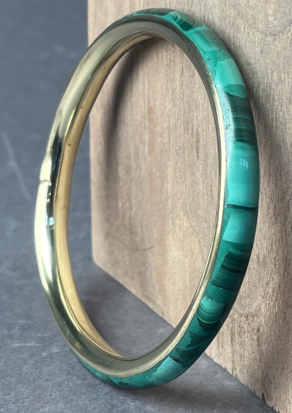 VGT Large Malachite Bangle Bracelet Malachite Bracelet Size Sm-Medium 6.0”-6.5”