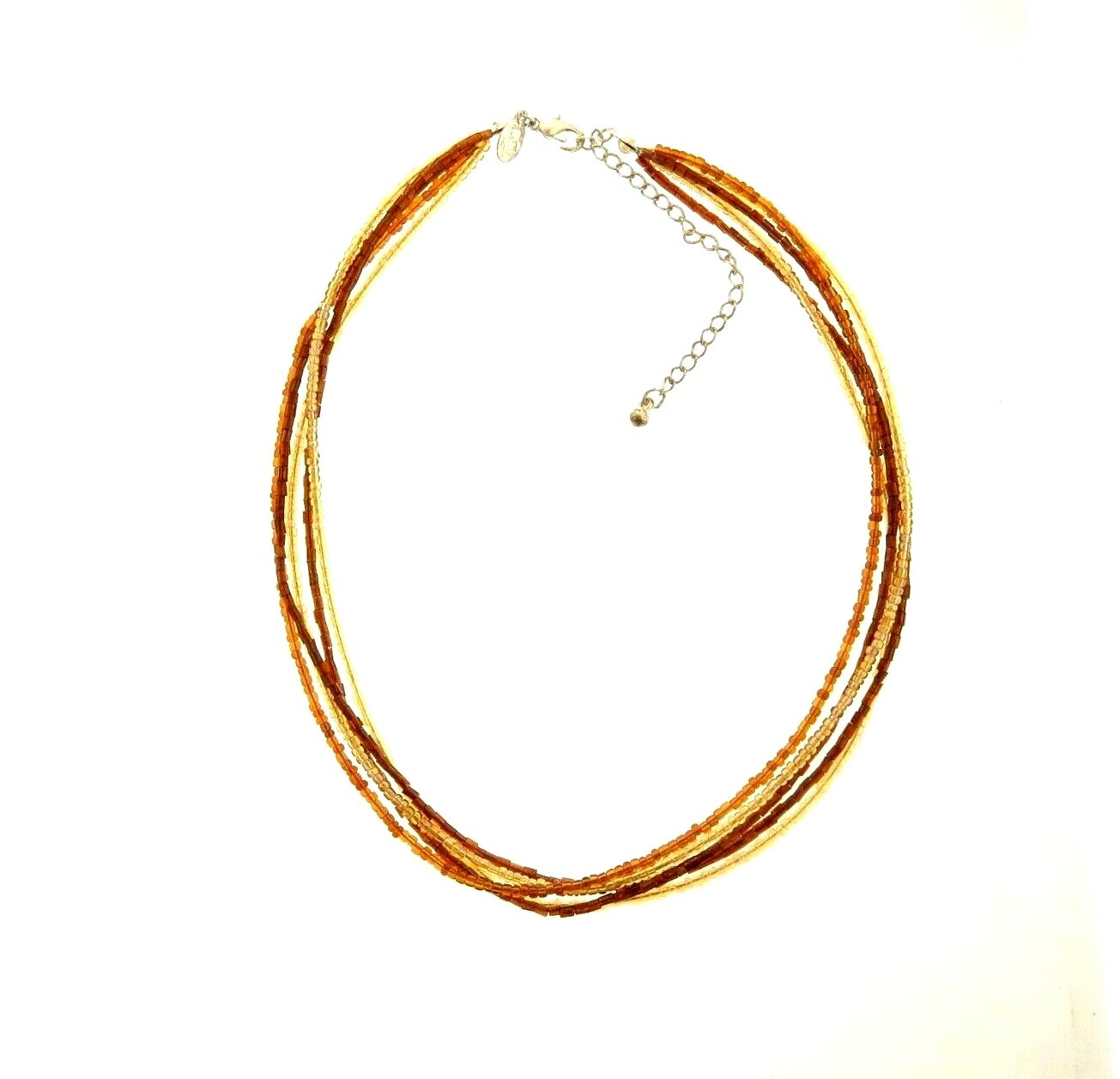 Micro Glass Beaded Multi strand Necklace PD 16-19″