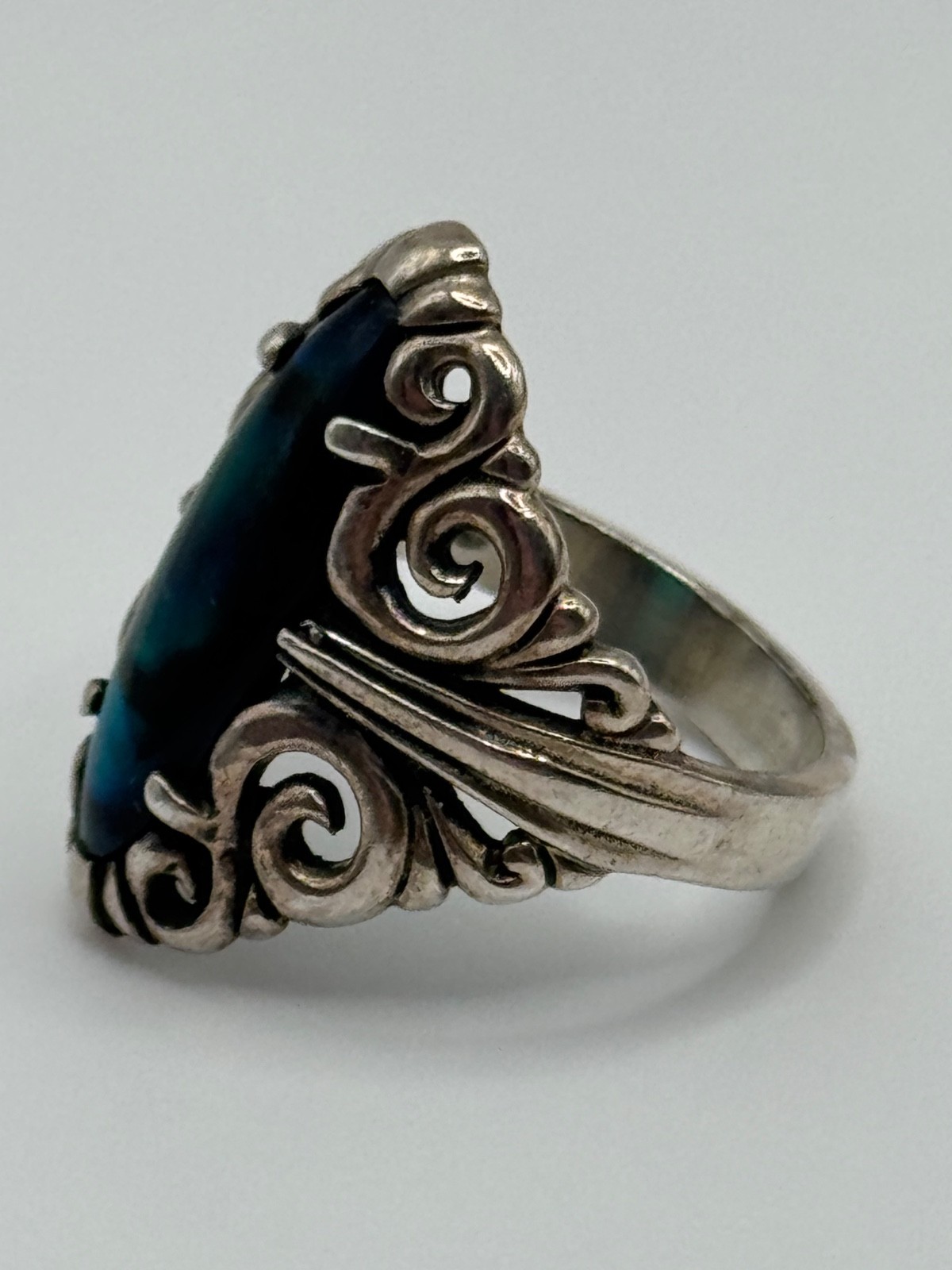 Kabana Sterling Silver Abalone Shell Ring Size 8