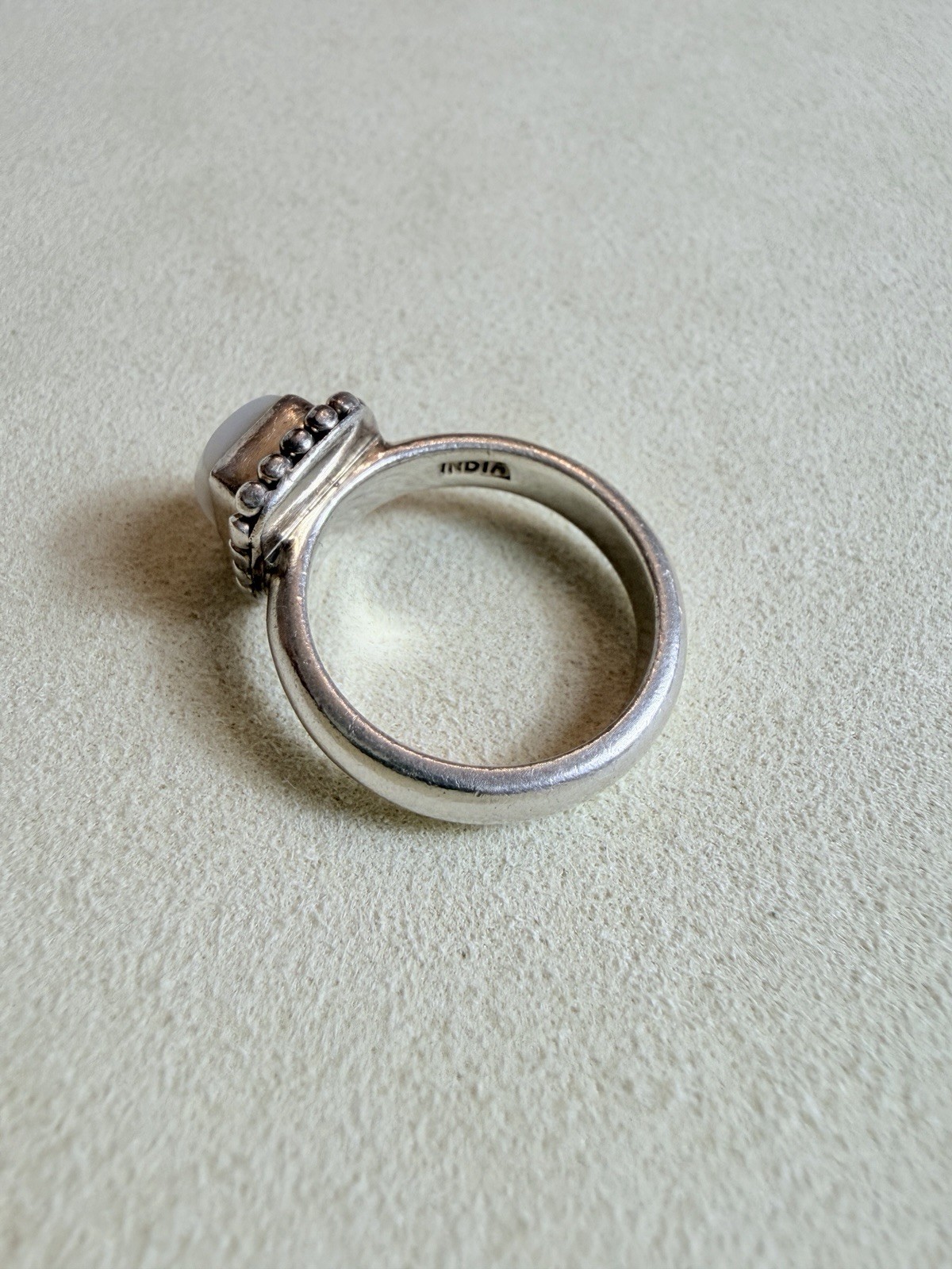 Silpada 925 Sterling Silver Button Frame Mother of Pearl Ring Size 6