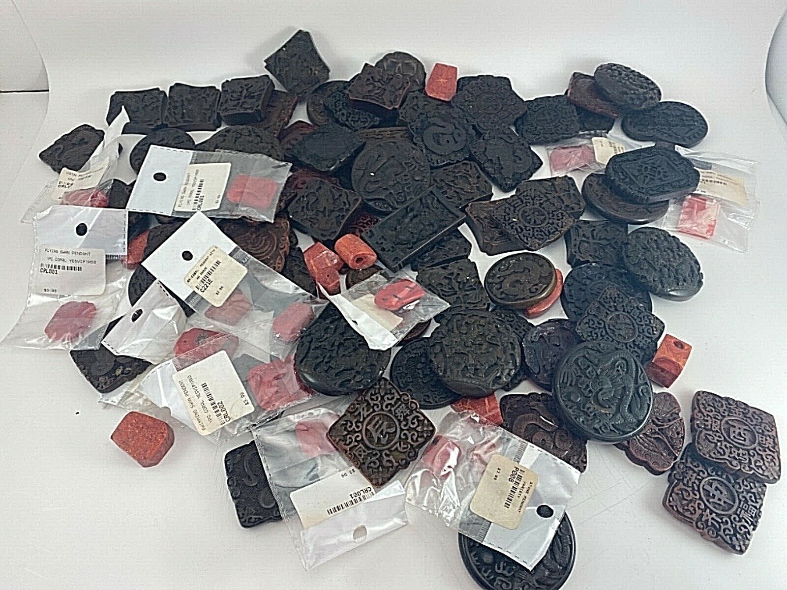100 ~ Lot of Various Pendants ~ Sizes Colors Shapes and Styles Vary ~ Box 294B