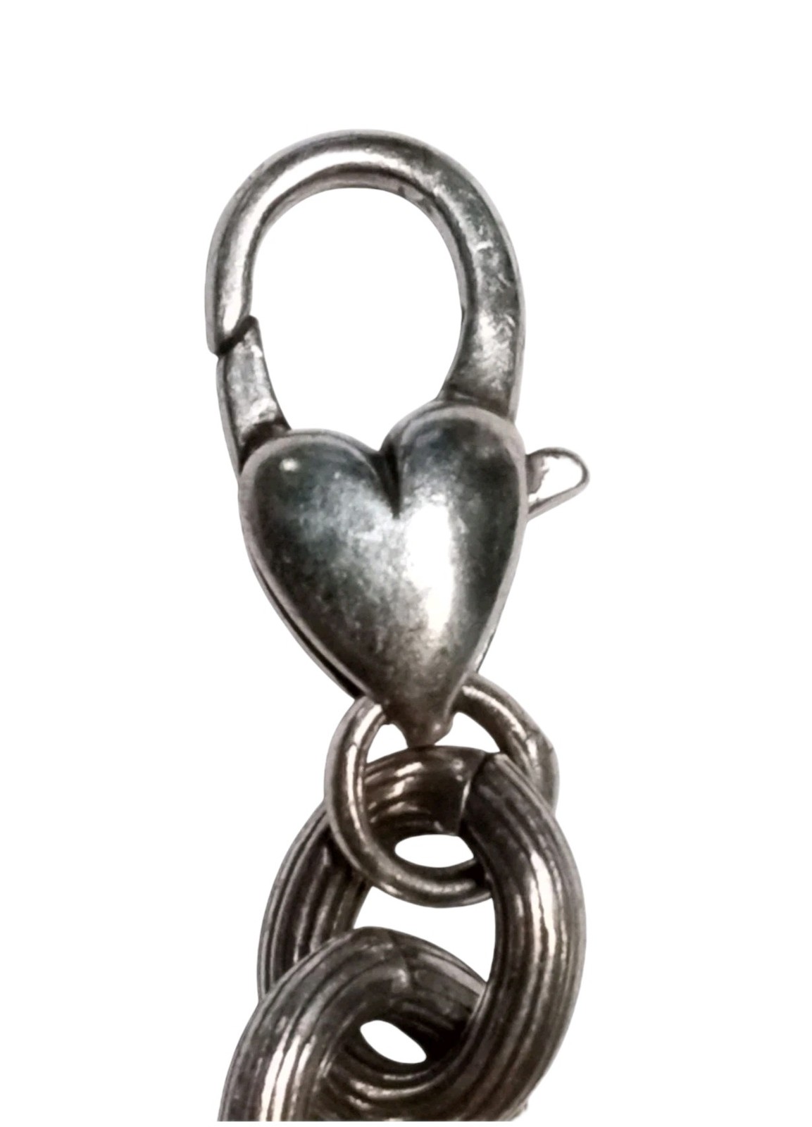 BRIGHTON Signed B Heart Silver Gold Tone Peace Charm Bracelet Enamel World Dove