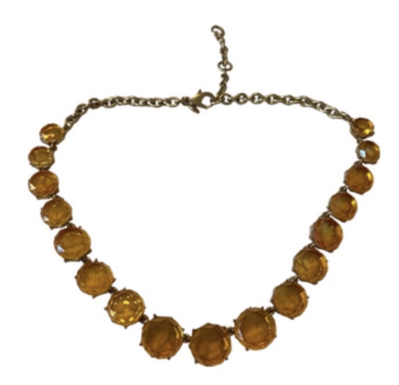 JCrew Amber Orange Crystal Collet Statement Choker Necklace Riviera