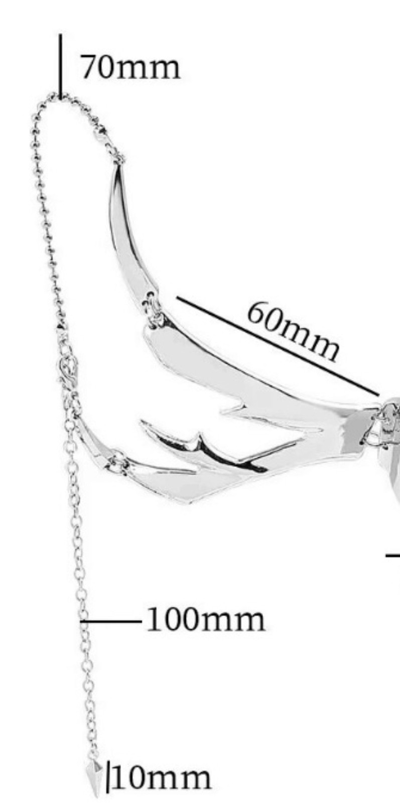 Punk Mechanical Blade Fluid Irregular Lip Jewelry Earring Set Adjustable Unisex