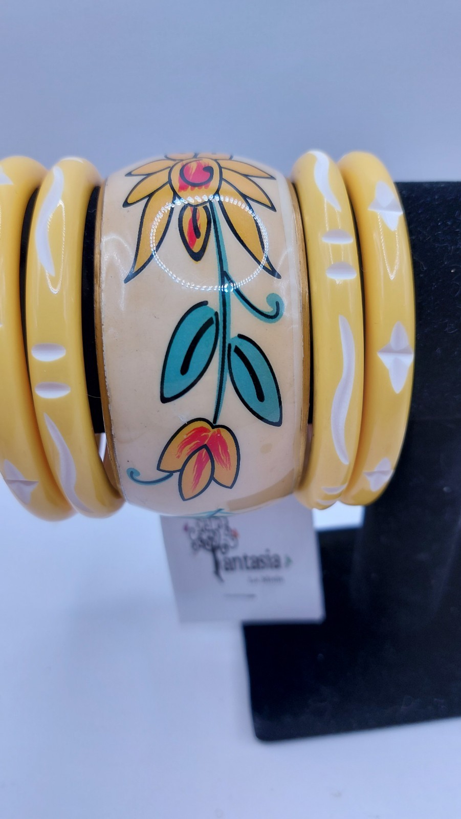 2 Bangle Bracelet Sets Spring Summer Yellow &Purple NWT