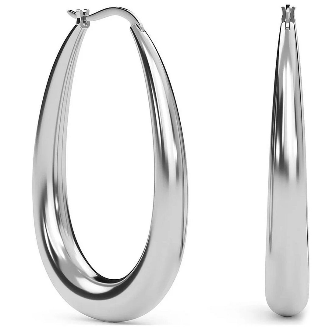 Hypoallergenic Steel Hoop Earrings for Women Oval Jewelry 8.15g Birthday Gifts