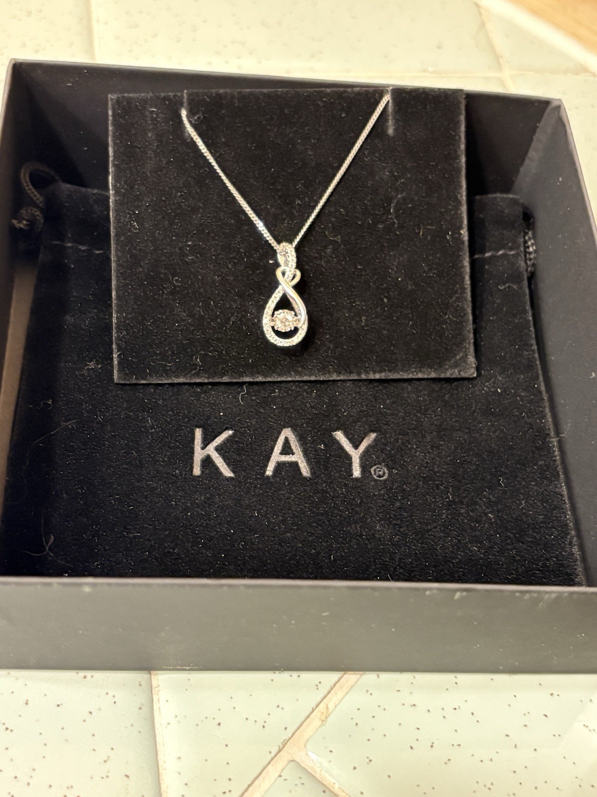 Unstoppable Love Diamond Infinity Heart Necklace 1/4 ct tw Sterling Silver 19″