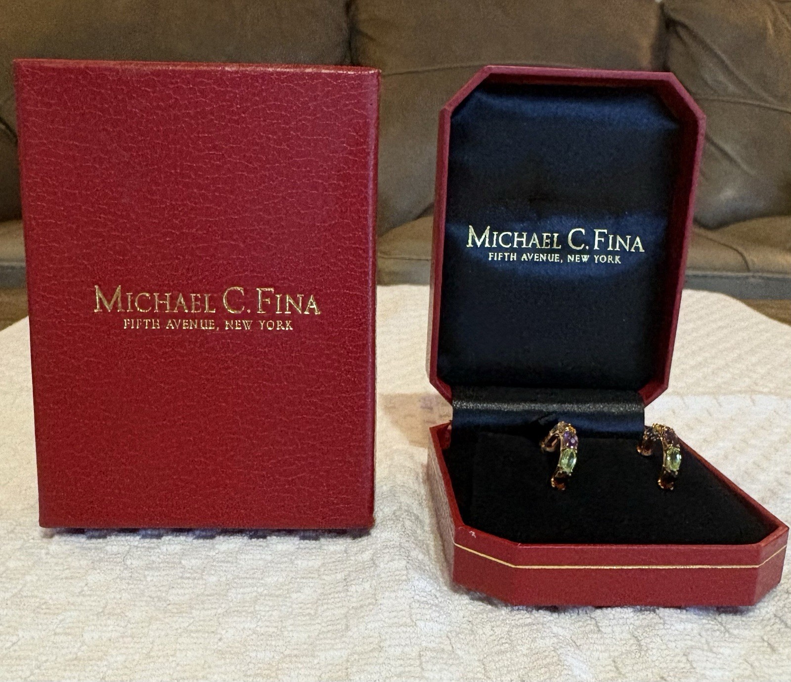 Michael C. Fina Fifth Avenue, New York Genuine Gemstone Earings