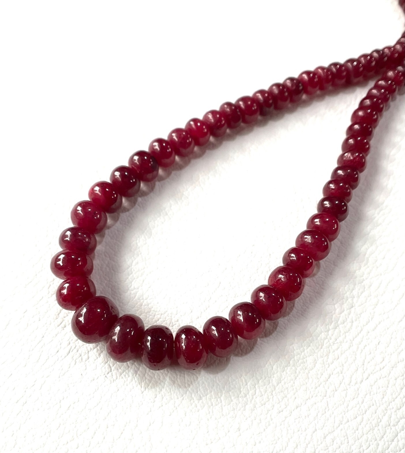 Top Grade Natural Ruby Smooth Rondelle Beads Gemstone Necklace,Ruby Beads 5-10mm