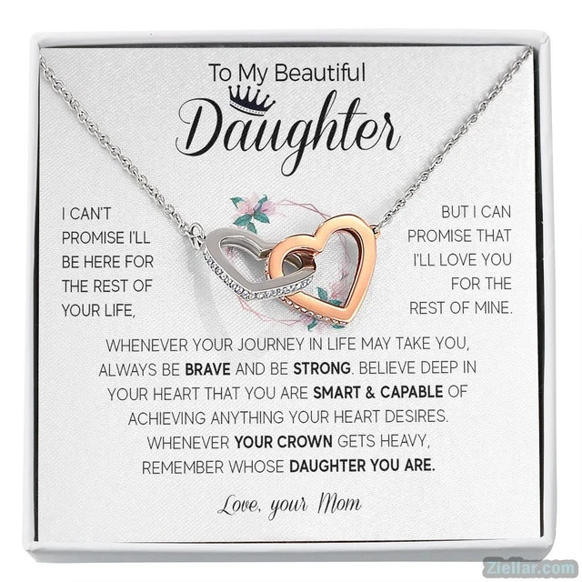 To My Daughter Necklace Gift from Mom, Mother Daughter Love Jewelry