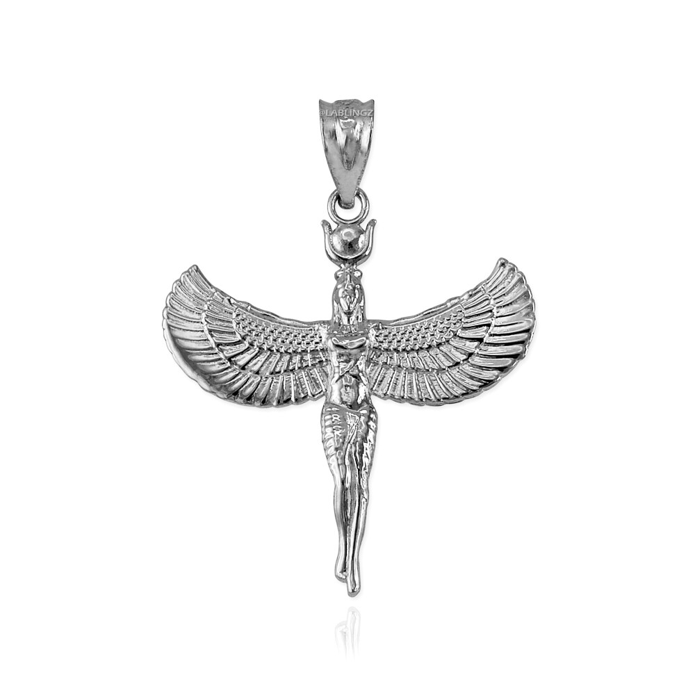 Sterling Silver Isis Egyptian Goddess Pendant Necklace