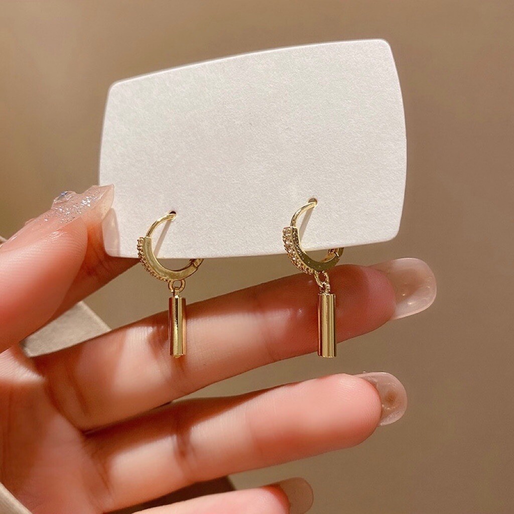 Circle Bar Dangle Drop Earrings for Women Gifts,Huggie Gold Hoop Earrings