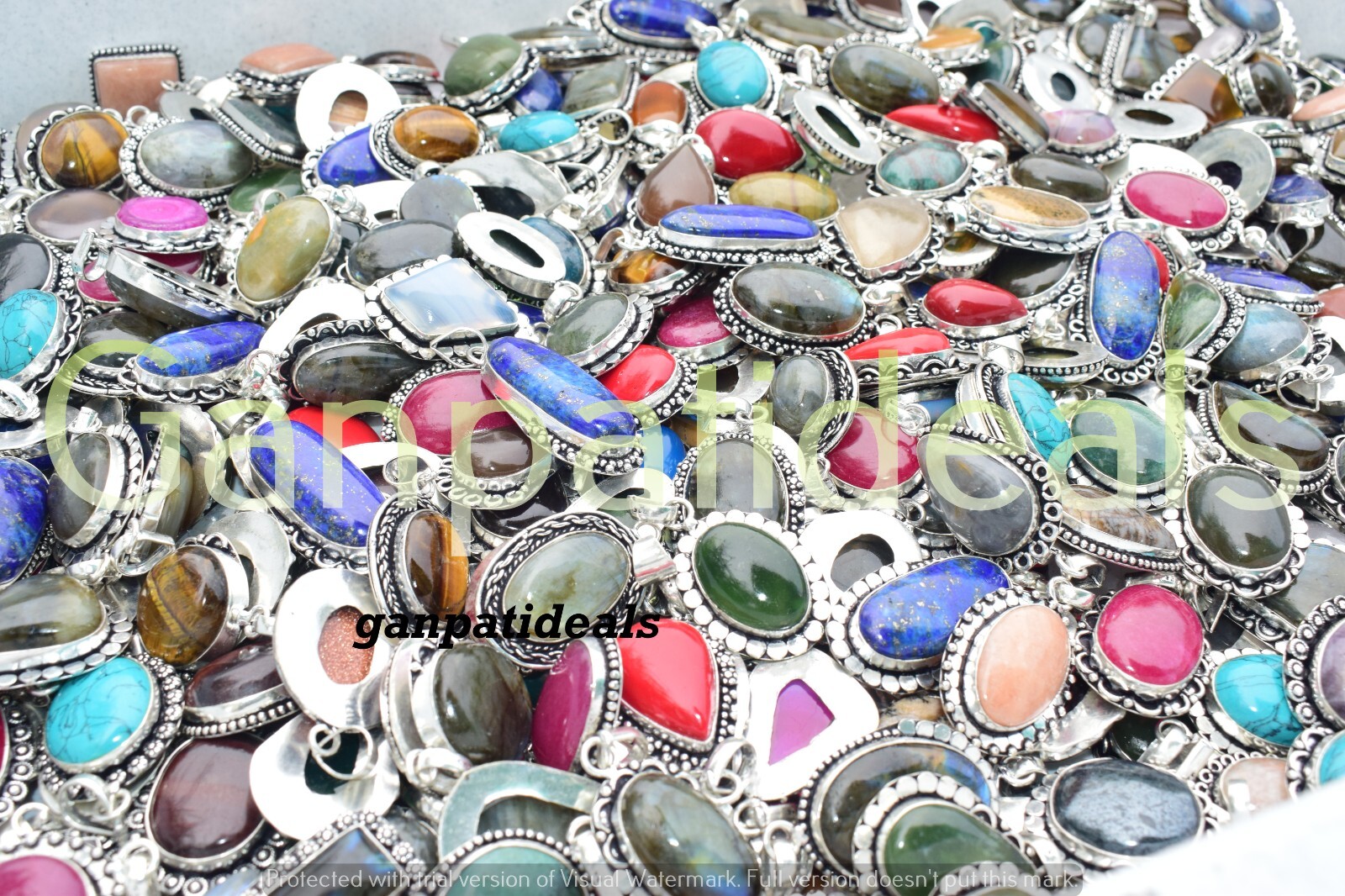 BULK LOT !! Opalite & Mix Gemstone Wholesale Pendants 925 Silver Plated Lots