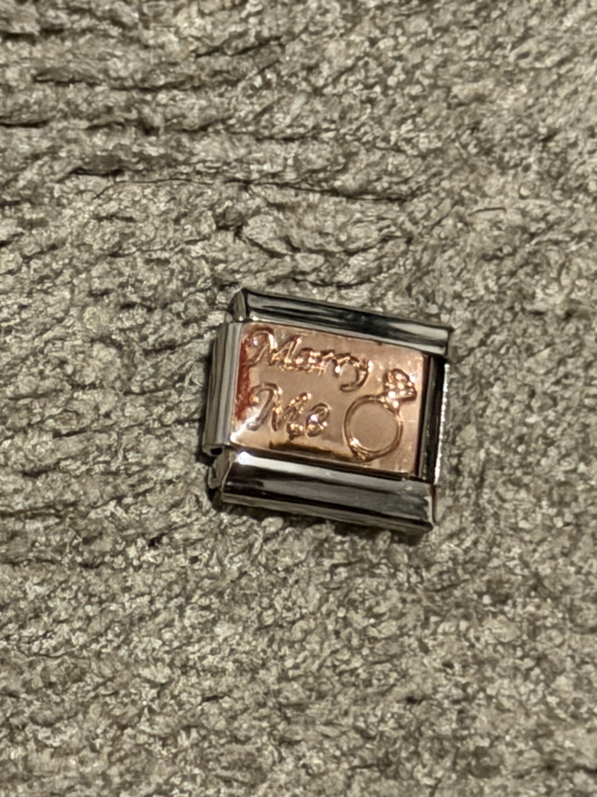 New Rose Gold Marry Me Silver Charm Fits All 9mm Classic Itallian Bracelet