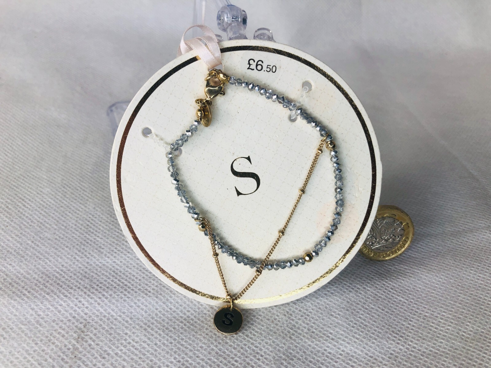 Bracelet S Initial Glitzy Bling New Some Packaging damage see details RRP £6.50