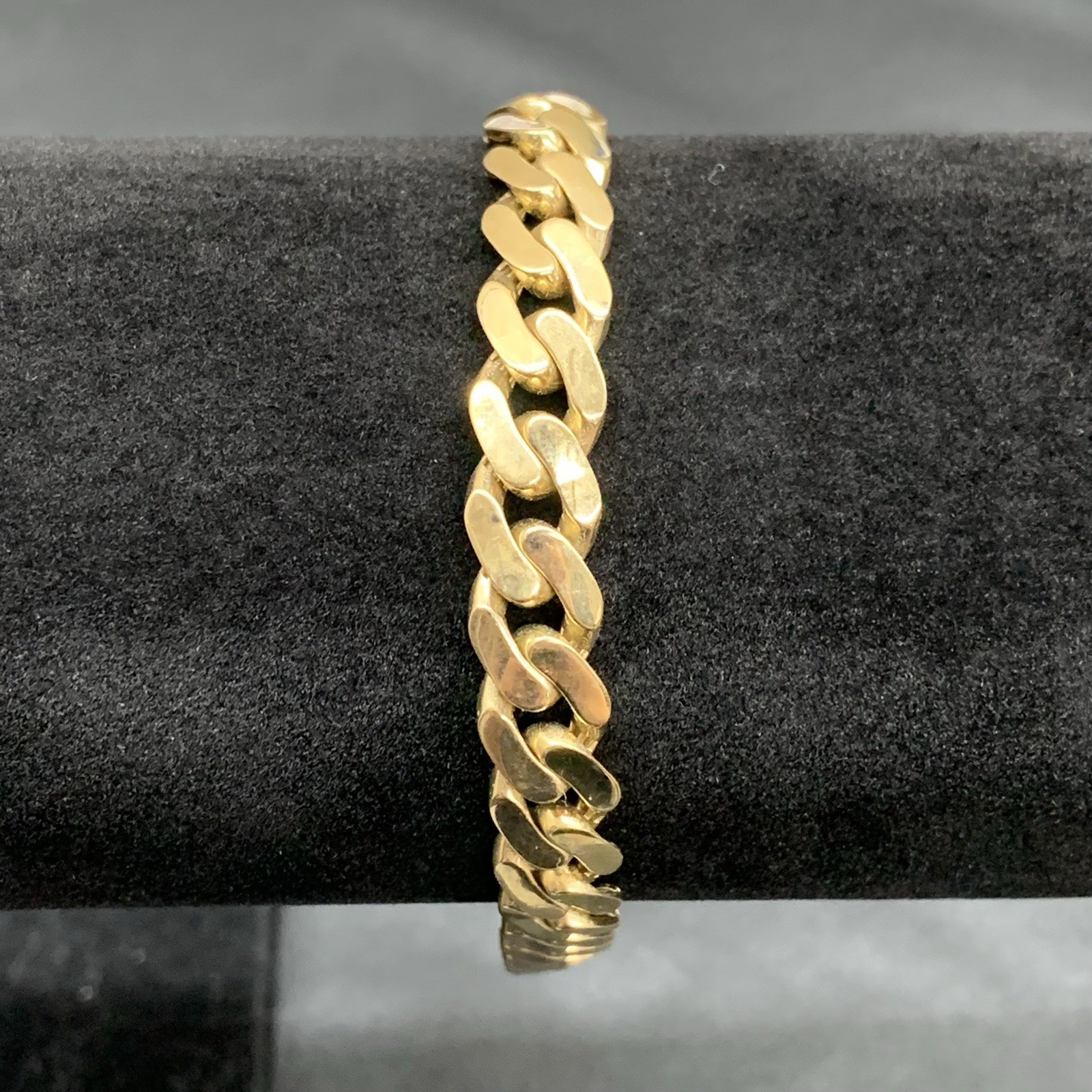 10k Yellow Gold Miami Cuban Link Cluster Pave Padlock Chain Bracelet 8” 8mm 9.8g