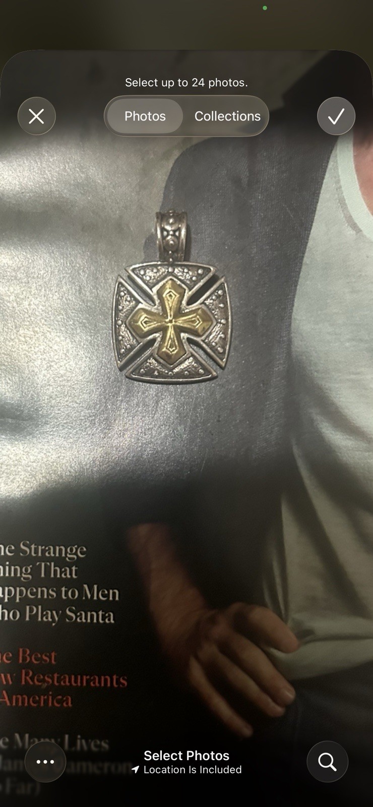 Konstantino 18 Kt Gold and Silver Cross