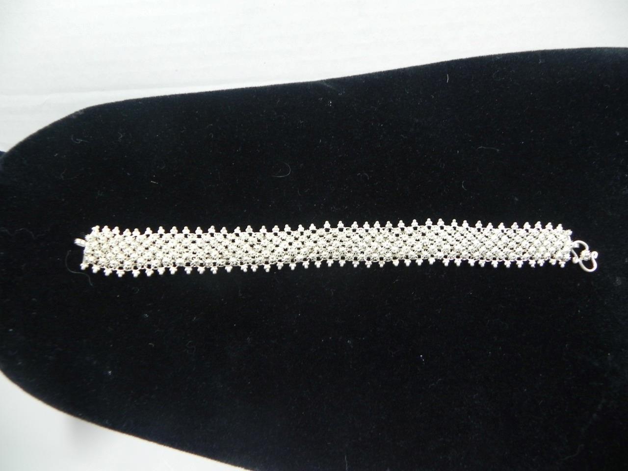Vintage Sterling Silver Cannetille Bracelet Malaysia 6 1/2″