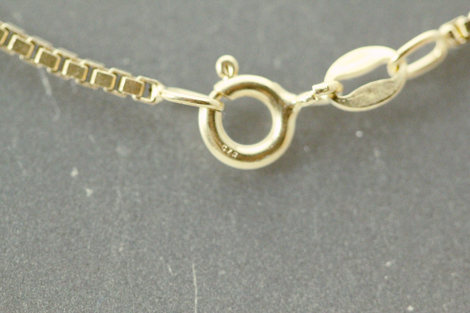 Gold Toned 925 Sterling Silver Box Chain Necklace 18″ Long 5.6 grams (NEC5614)