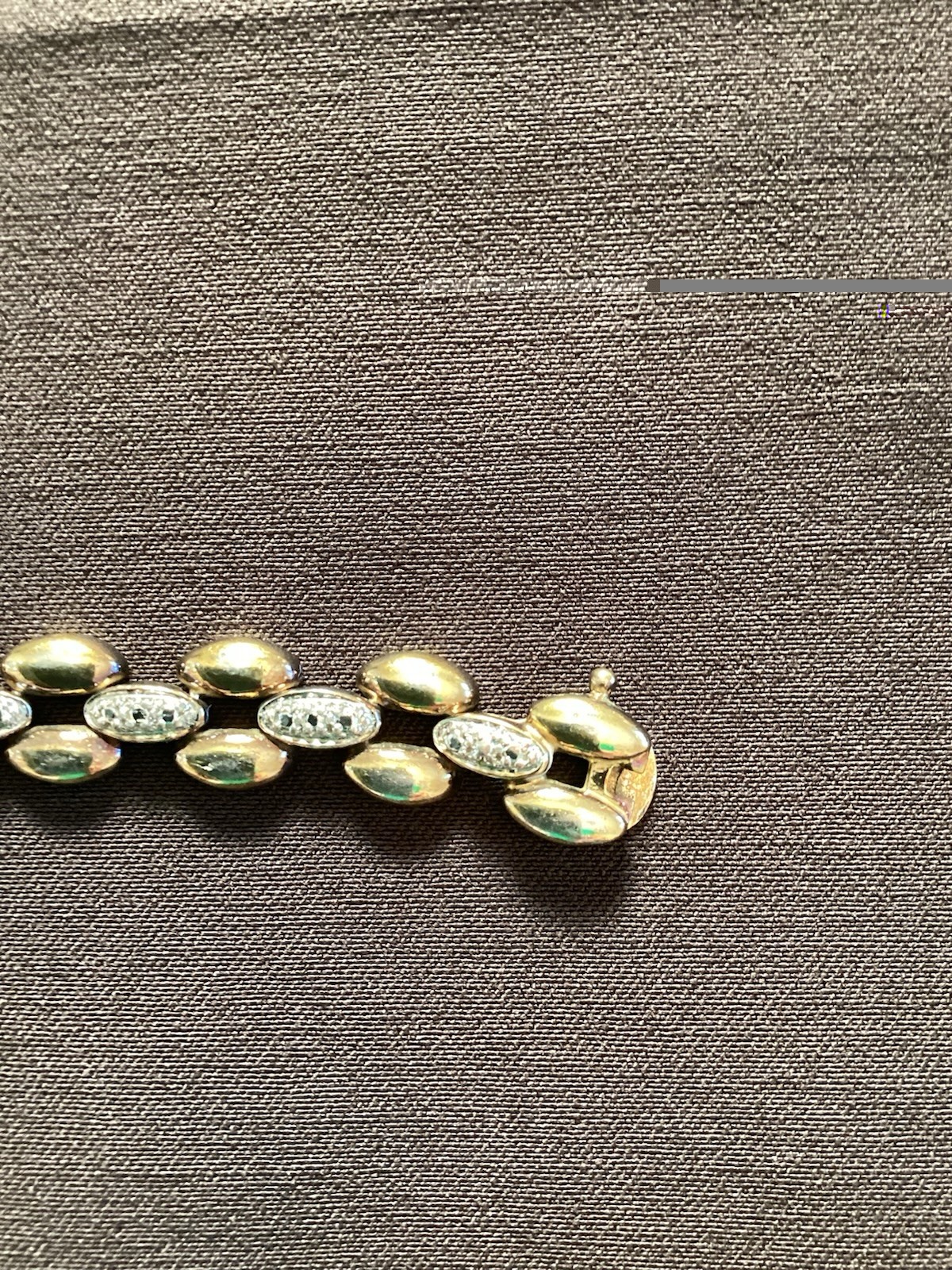 Vintage 925 Sterling Silver Gold Vermeil Panther Link Bracelet CZ Pave Accents