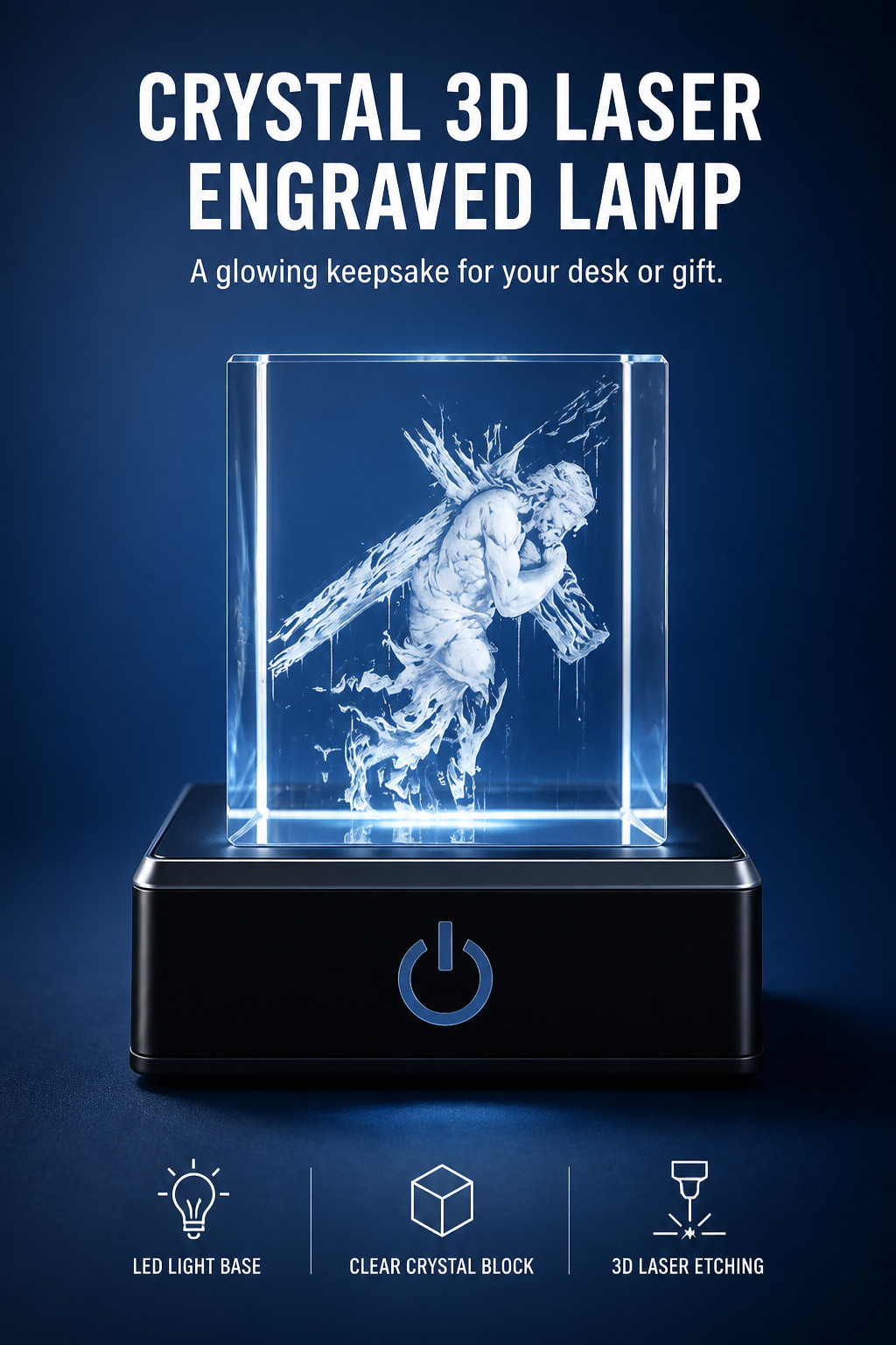 personalized 3D engraved with your photo comes with LED light base
