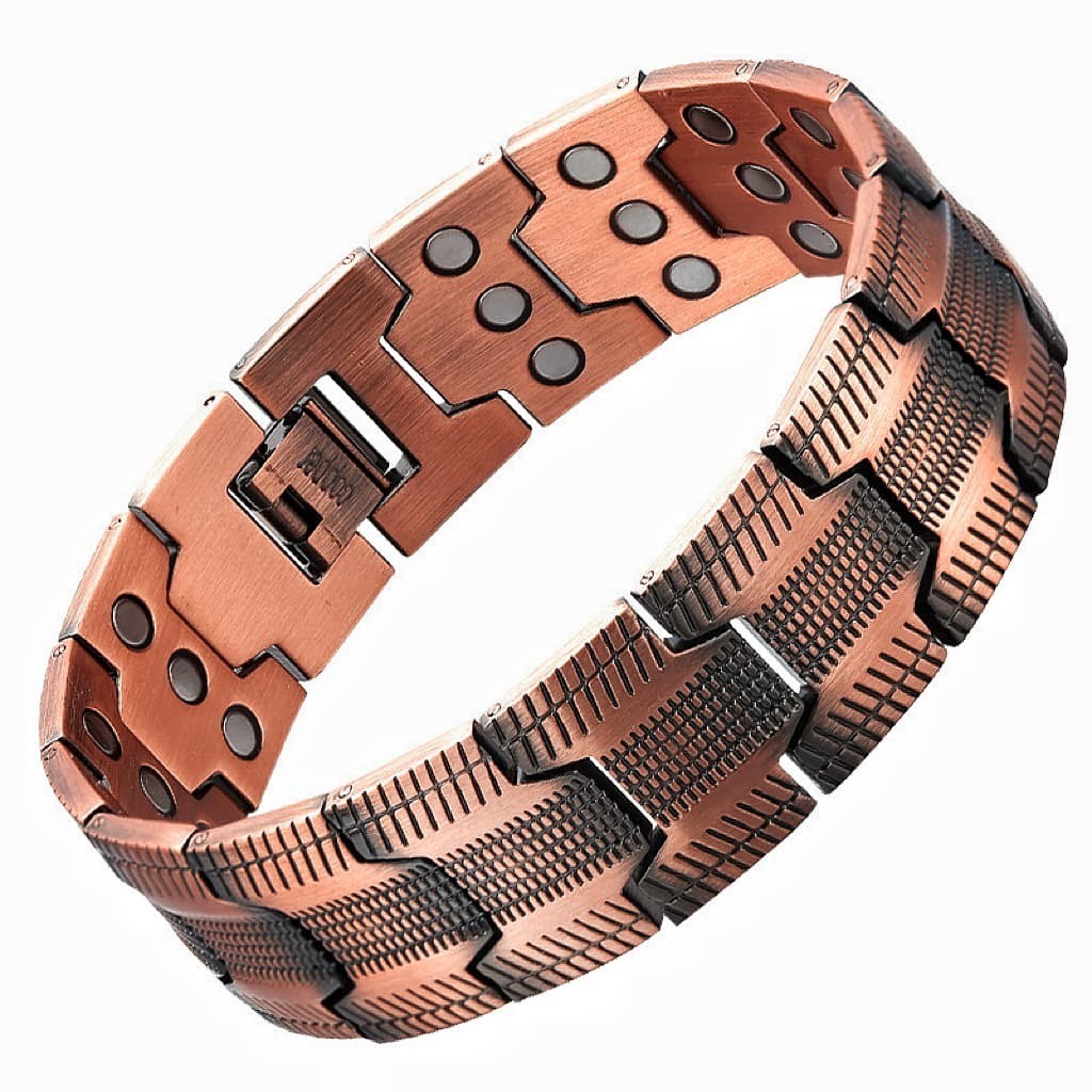 Adjustable Men’s Copper Magnetic Bracelet with Sizing Tool and Magnets