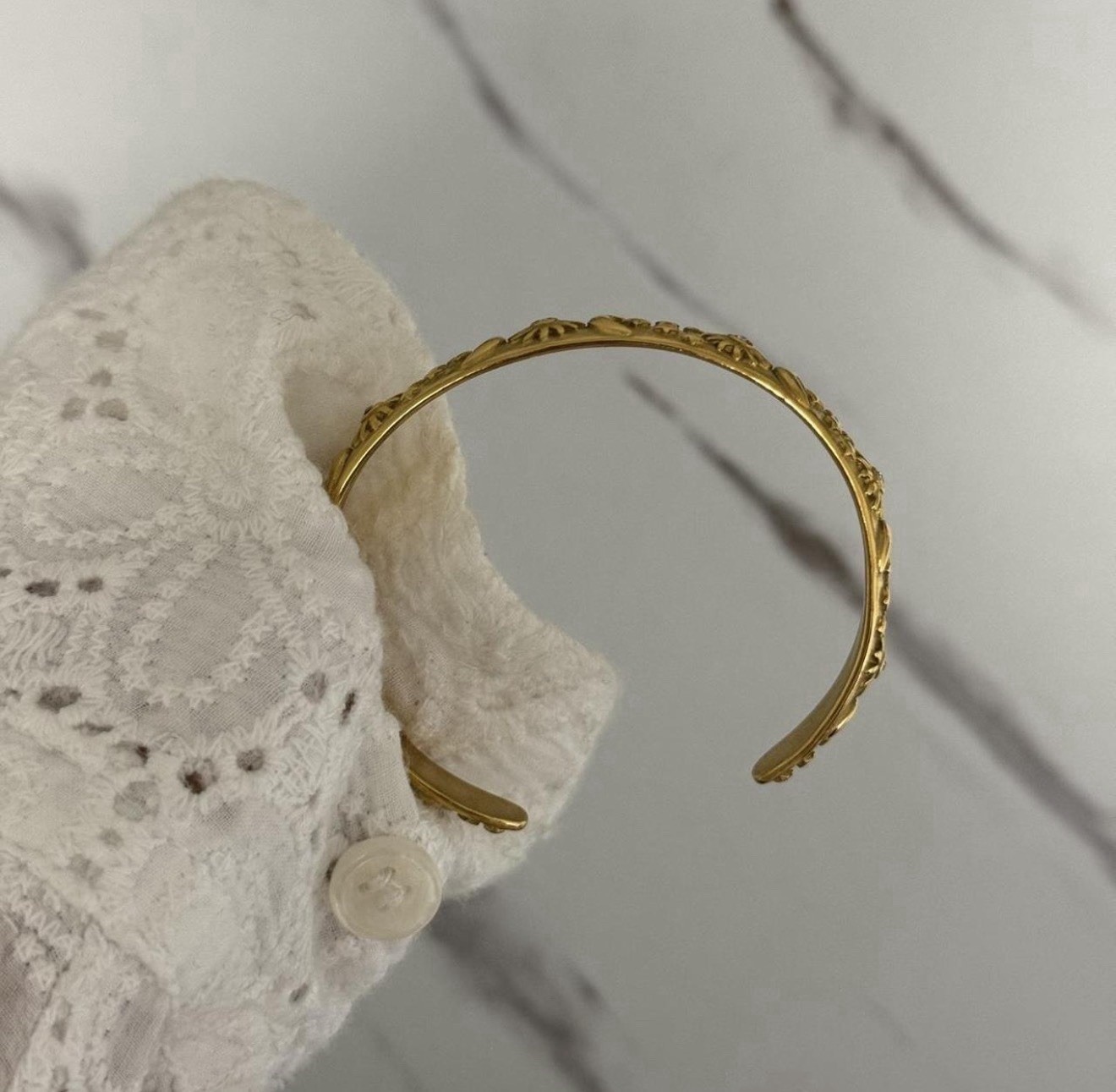 18k Gold Vintage vibe gold bracelet sun moon stars zircon stones