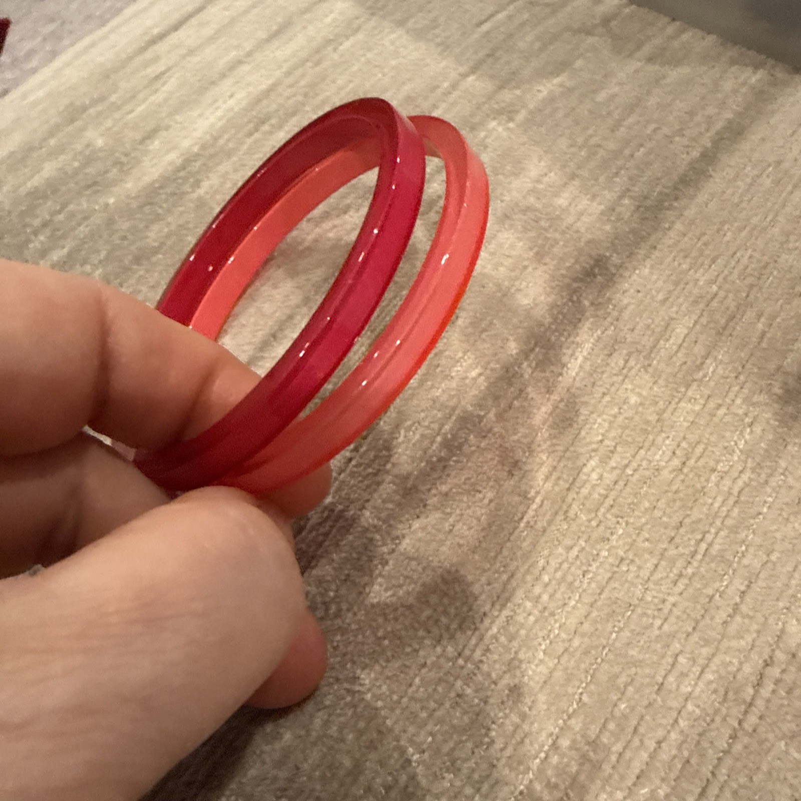 ZENZII Skinny Resin Lucite Acetate Stackable Bangle Bracelet Set of 2 – 0.25″