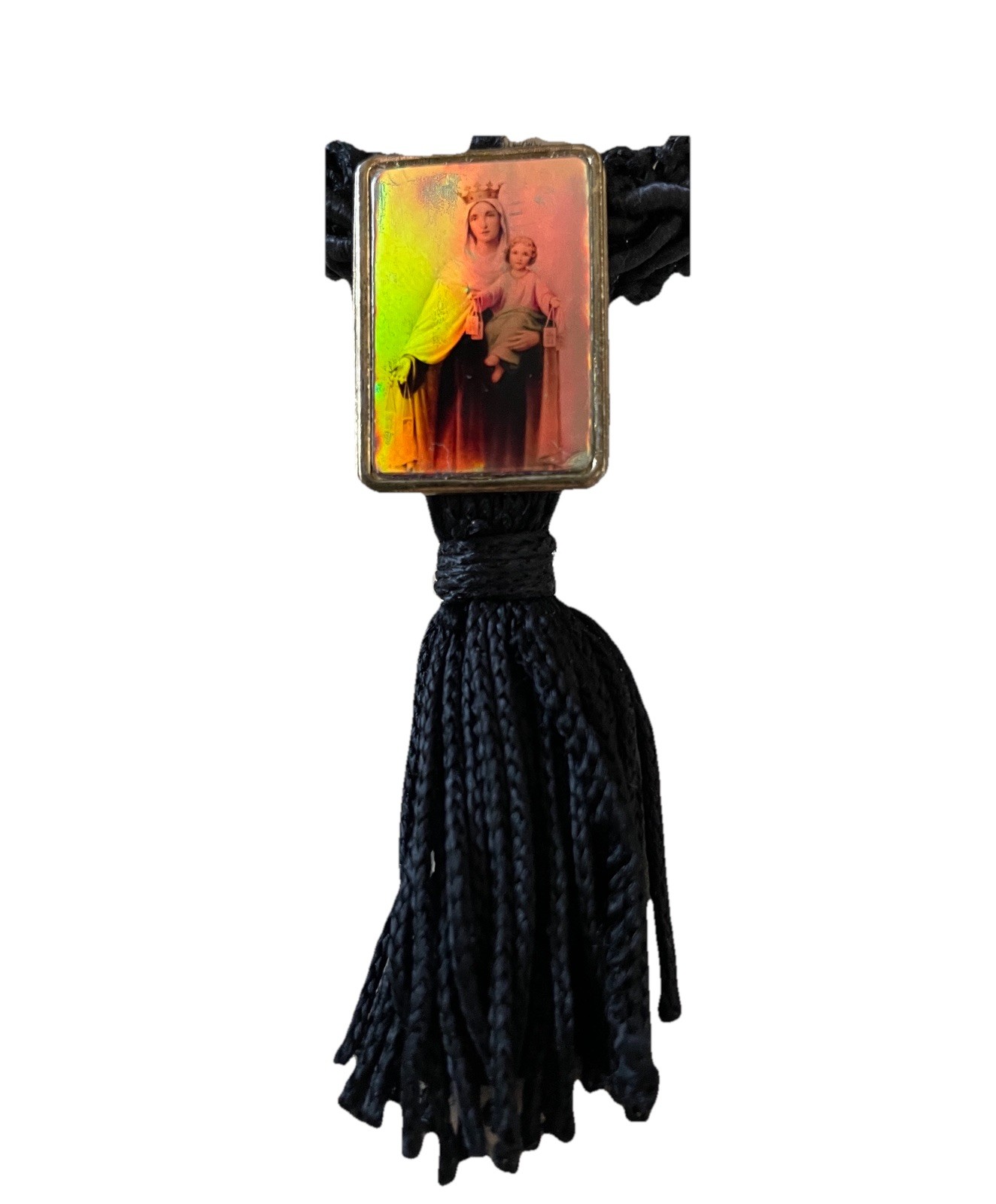 Wearable Art Woven Religious Pendant Tassel Choker Necklace