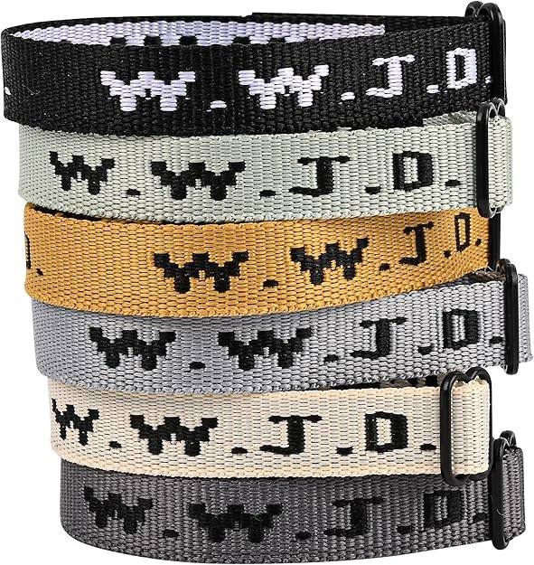 6PCS WWJD Adjustable Bracelets Pack Christian Gifts What Would Jesus Do Bands…