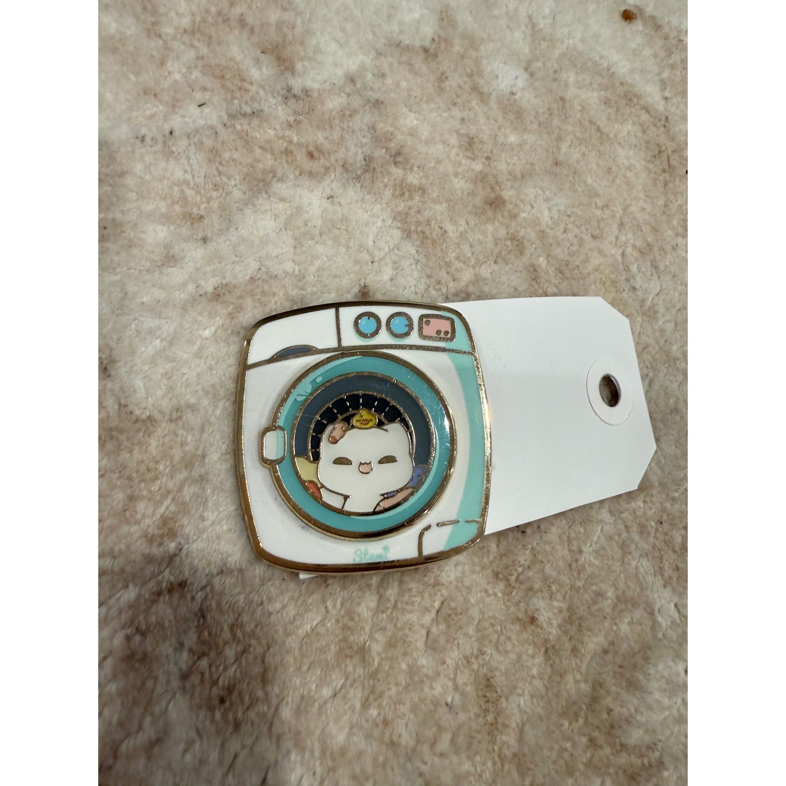 Stami Studios Miso Cat Washing Machine Spinning Fidget Enamel Pin