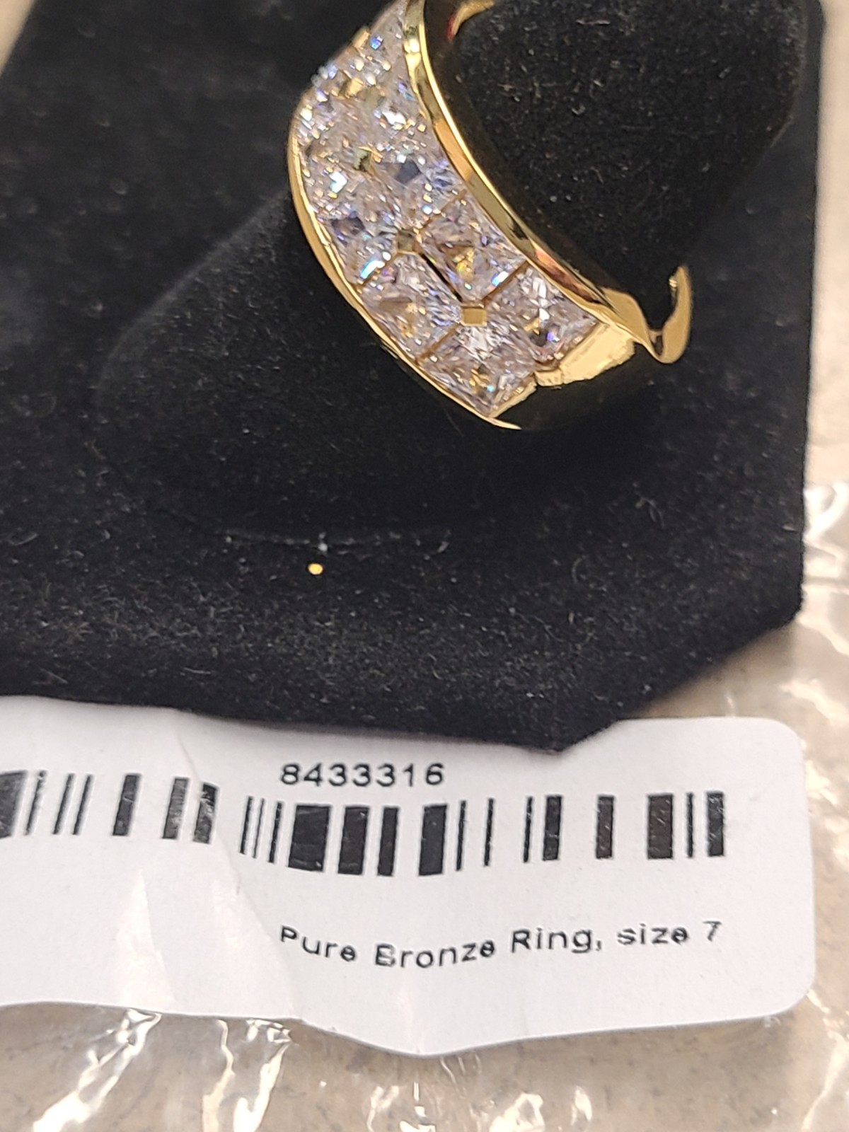 EverTrue Simulated Diamond Stackable Ring in 18K YG Plated Bronze (Size 7.0)
