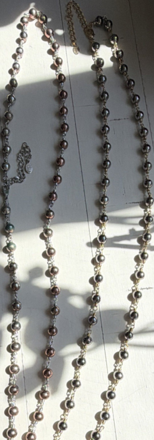 Adjustable Beaded Cable Chain Necklace Lot 2 Silver Copper Gold Tone Lobster