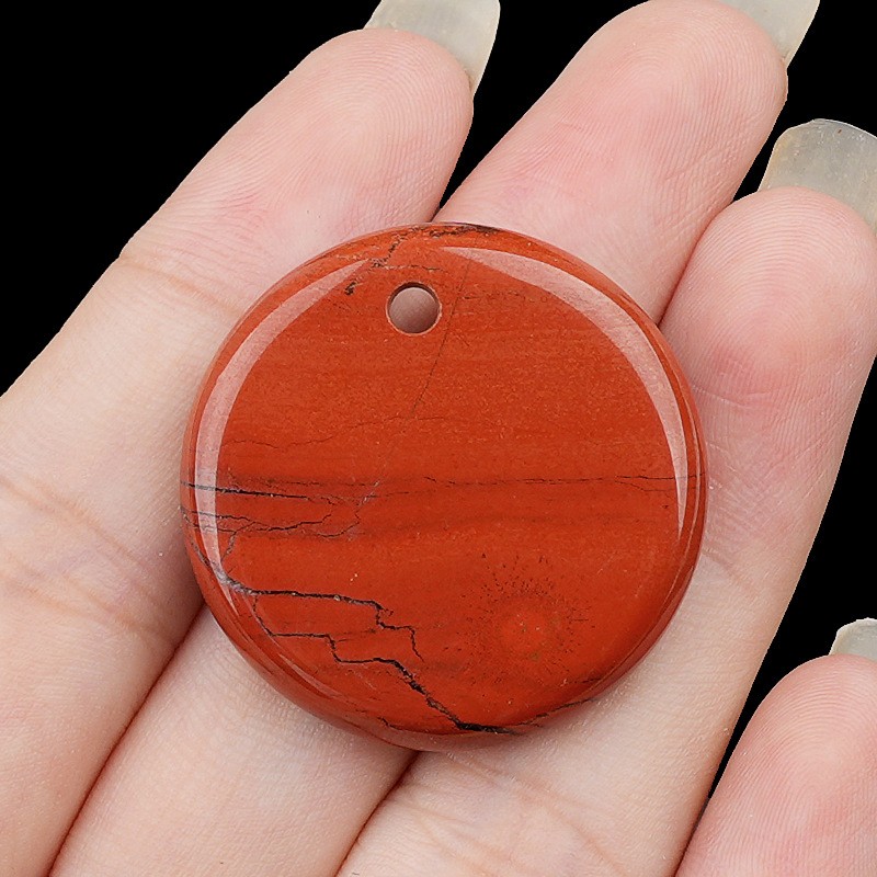 10pcs Mixed Natural Stone 30mm Round Beads Pendants DIY Jewelry Making Healing