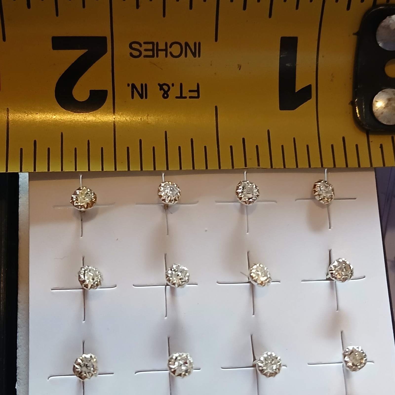 925 Silver 640 PCS Fashion Women Sunflower Crystal Rhinestone Stud Earrings