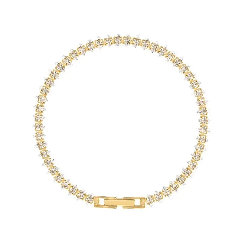 3ct Marquise Cut Simulated Diamond Women Tennis Bracelet 14k Yellow Gold Plated