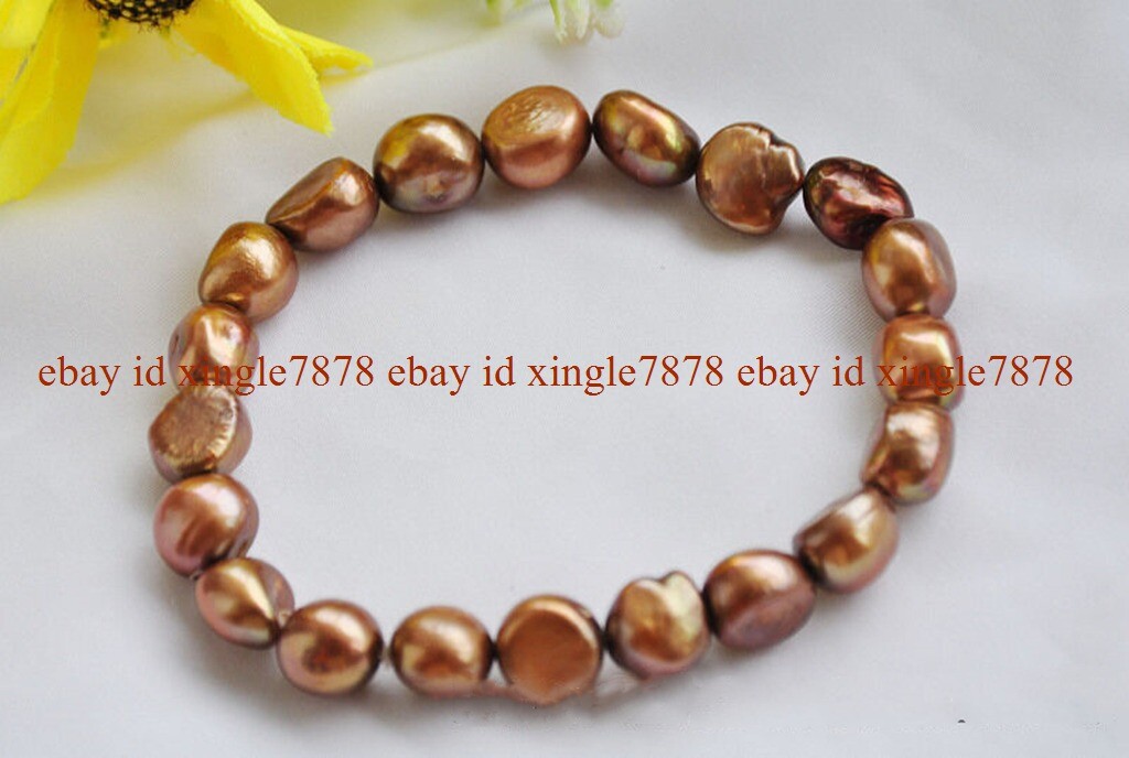 Natural 8-9mm Multicolor Baroque Freshwater Pearl Bracelet 7.5inches